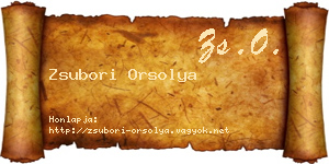 Zsubori Orsolya névjegykártya